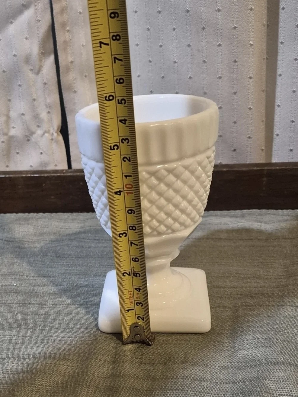 Westmoreland Milk Glass English Hobnail Goblet Square Base 5-1/8